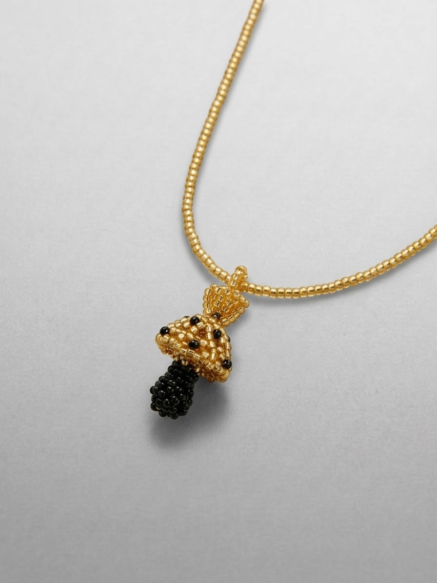 Beaded Mushroom Necklace